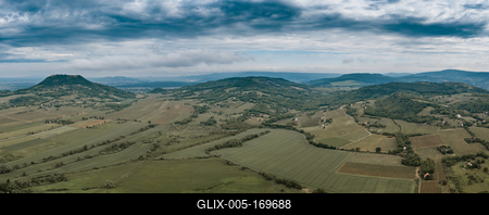 aerial photo of  beautiful Balaton felvidek with Csobanc-stock-foto