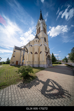Saint Laszlo catholic church in Zalalovo-stock-foto