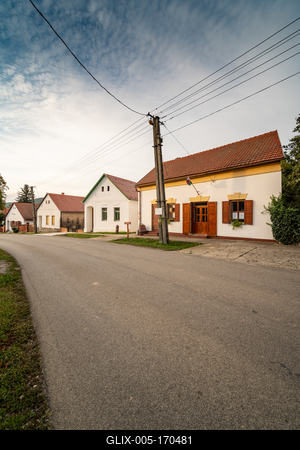Wine cellars in a row in Southern Hungary in Palkonya village-stock-foto