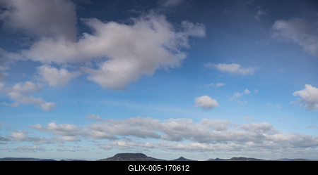 Lake Balaton with Badacsony hill and cloudy sky-stock-foto