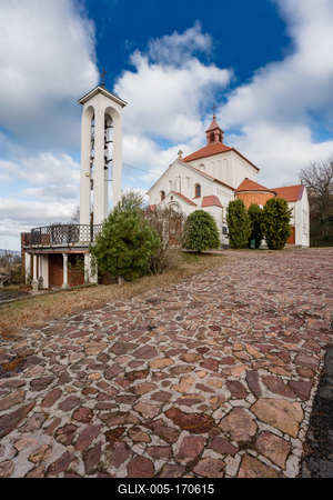 Church in fonyod, balaton, called Nagyboldogasszony templom-stock-foto