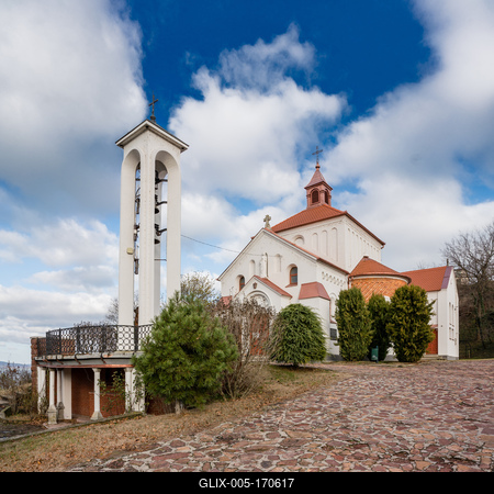 Church in fonyod, balaton, called Nagyboldogasszony templom-stock-foto