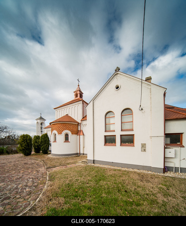 Church in fonyod, balaton, called Nagyboldogasszony templom-stock-foto