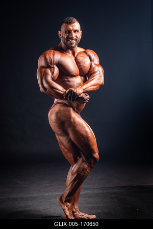 2019 in Budapest, hungary, HUNGARY - OCT 13: Andrea Muzi studio photo after Fitparade 2019 IFBB PRO  bodybuilding championship on Oct 13, Budapest-stock-foto