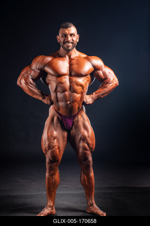 2019 in Budapest, hungary, HUNGARY - OCT 13: Andrea Muzi studio photo after Fitparade 2019 IFBB PRO  bodybuilding championship on Oct 13, Budapest-stock-foto