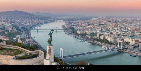aerial view of Citadella Budapest-stock-foto