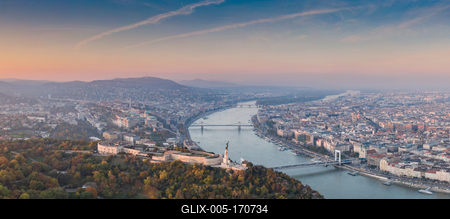 aerial view of Citadella Budapest-stock-foto