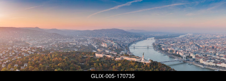 aerial view of Citadella Budapest-stock-foto