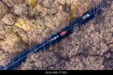 Aerial drone view of road painting-stock-foto