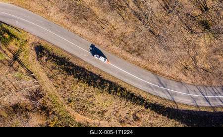 Aerial drone view of road painting-stock-foto