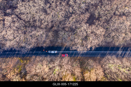 Aerial drone view of road painting-stock-foto