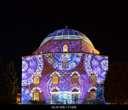 Szechenyi square in Pecs before Christams-stock-foto