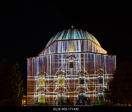 Szechenyi square in Pecs before Christams-stock-foto