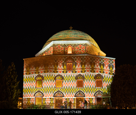 Szechenyi square in Pecs before Christams-stock-foto