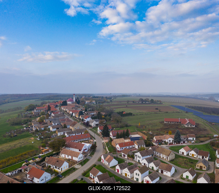 Wine cellars in a row in Southern Hungary in Palkonya village-stock-foto