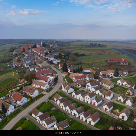 Wine cellars in a row in Southern Hungary in Palkonya village-stock-foto