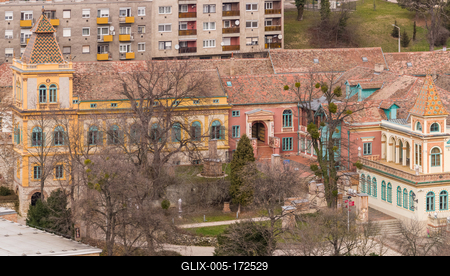 beautiful building in Zsolnay ceramic factory-stock-foto