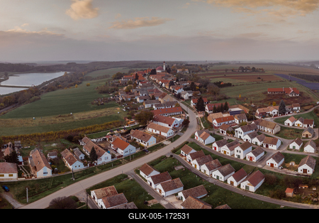 Wine cellars in a row in Southern Hungary in Palkonya village-stock-foto