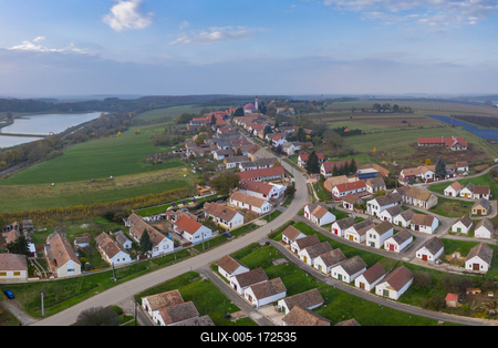 Wine cellars in a row in Southern Hungary in Palkonya village-stock-foto