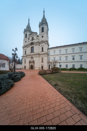 Zirc Abbey is a Cistercian abbey, situated in Zirc  Hungary-stock-foto