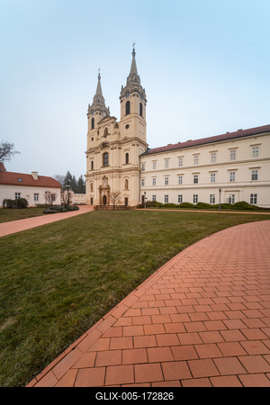 Zirc Abbey is a Cistercian abbey, situated in Zirc  Hungary-stock-foto
