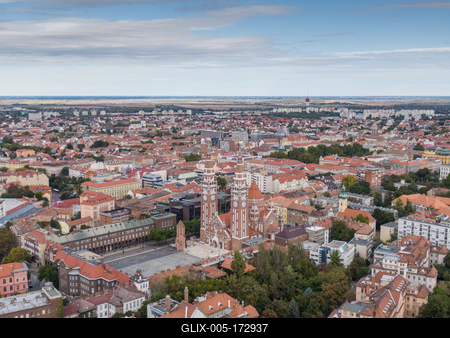aerial photo of  beautiful Szeged with Tisza-stock-foto