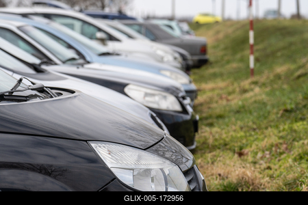 many parking cars in an outdoor garage-stock-foto