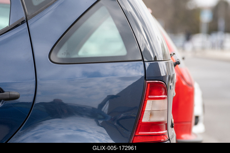 many parking cars in an outdoor garage-stock-foto