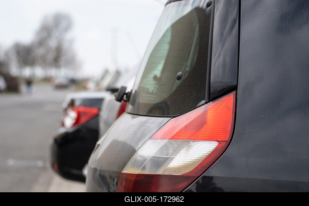many parking cars in an outdoor garage-stock-foto