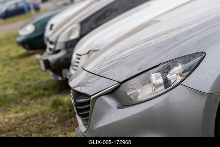 many parking cars in an outdoor garage-stock-foto