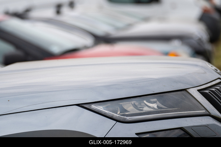 many parking cars in an outdoor garage-stock-foto
