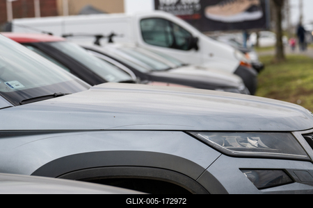 many parking cars in an outdoor garage-stock-foto