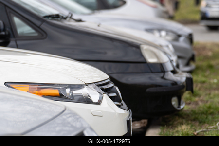 many parking cars in an outdoor garage-stock-foto
