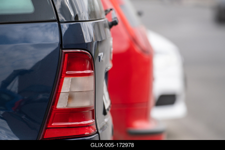 many parking cars in an outdoor garage-stock-foto