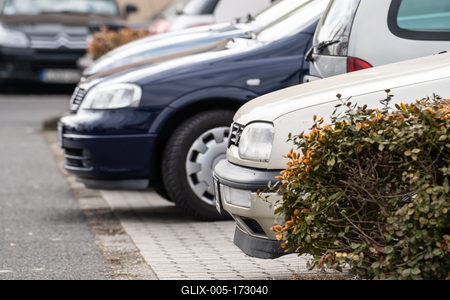 many parking cars in an outdoor garage-stock-foto