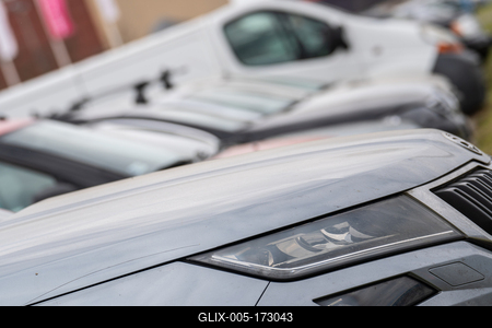 many parking cars in an outdoor garage-stock-foto