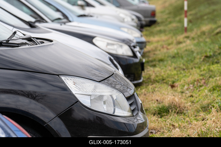 many parking cars in an outdoor garage-stock-foto