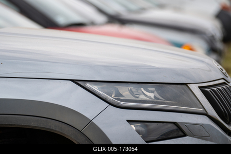 many parking cars in an outdoor garage-stock-foto