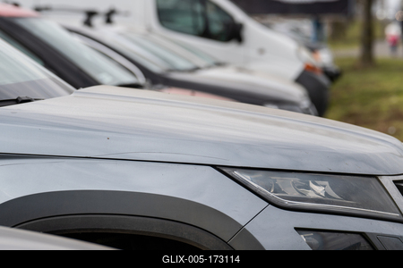 many parking cars in an outdoor garage-stock-foto