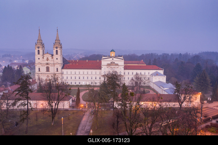 Zirc Abbey is a Cistercian abbey, situated in Zirc Hungary-stock-foto