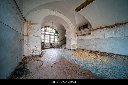 interior of an old abandoned castle-stock-foto