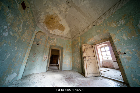 interior of an old abandoned castle-stock-foto