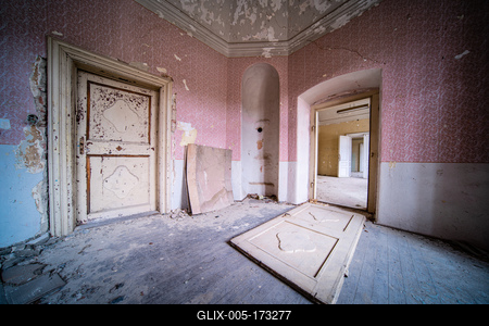 interior of an old abandoned castle-stock-foto