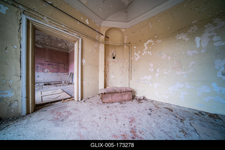 interior of an old abandoned castle-stock-foto