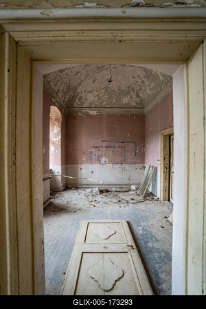 interior of an old abandoned castle-stock-foto