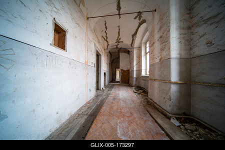 interior of an old abandoned castle-stock-foto