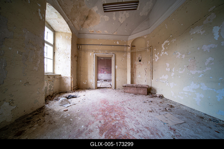 interior of an old abandoned castle-stock-foto