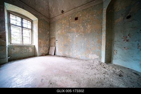 interior of an old abandoned castle-stock-foto