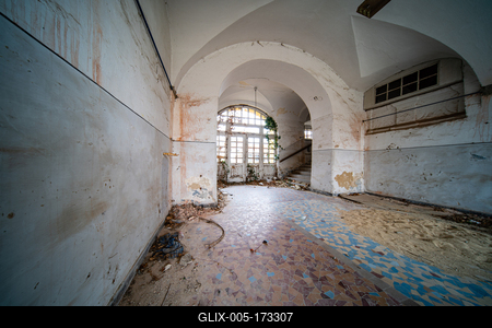 interior of an old abandoned castle-stock-foto