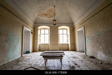 interior of an old abandoned castle-stock-foto
